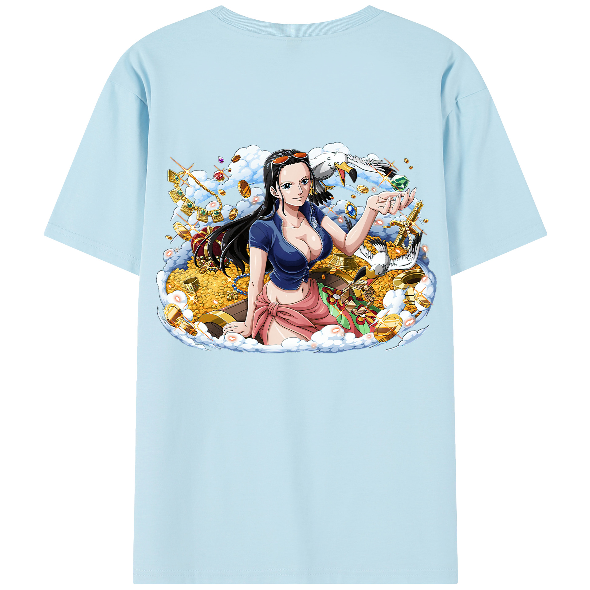 ワンピース ニコ・ロビン ONE PIECE Nico Robin 綿100％半袖Tシャツ（背面プリント）